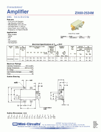 Datasheet ZX60-2531M-S+ manufacturer Mini-Circuits